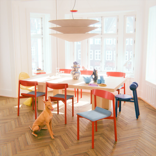 WOX 2 S STUHL / ROT & HELLBLAU