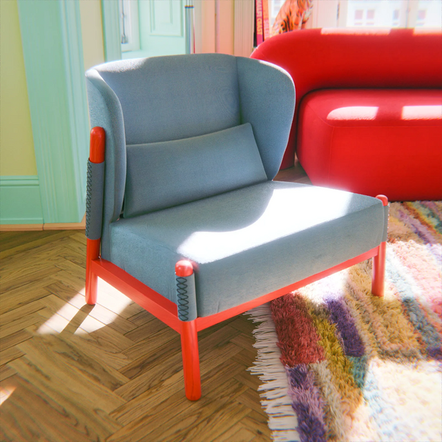 SILLA LOUNGE KATANA / VERDE Y ROSA