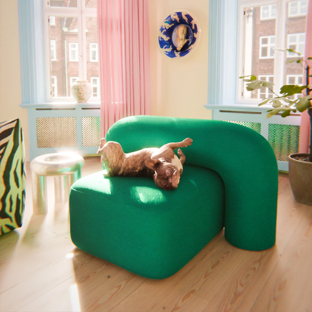 MOSS LOUNGE STOL / LYS BLÅ