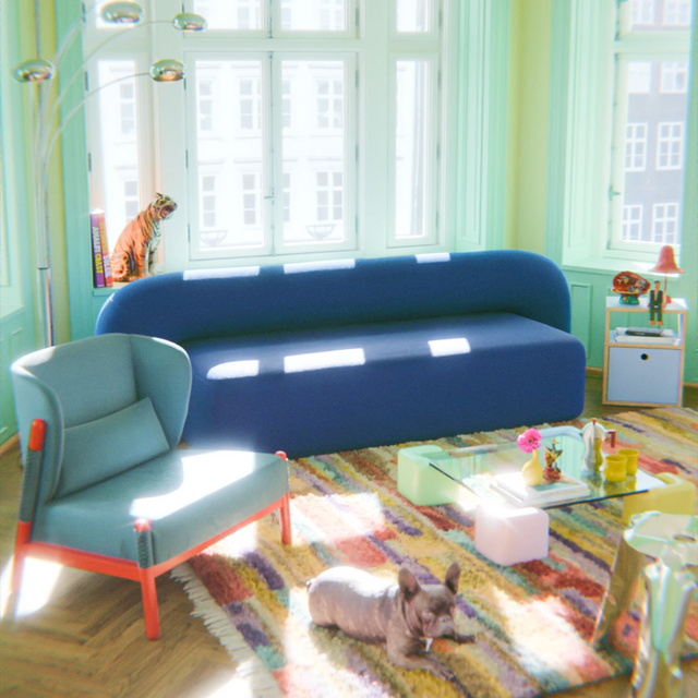 MOSS SOFA / STOR 240 / BLÅ