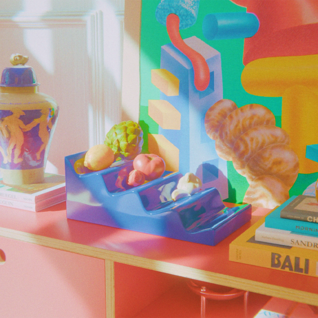 CASCADE FRUIT STAND / DARK BLUE