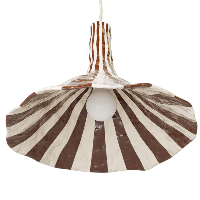 DOODLE PENDANT / LARGE / BROWN & CREAM