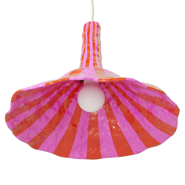 DOODLE PENDANT / LARGE / BROWN & CREAM