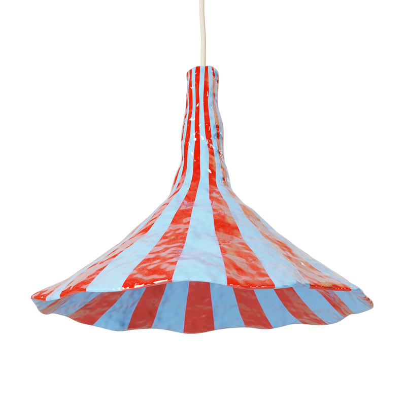 DOODLE PENDANT / LARGE / RED & LIGHT BLUE