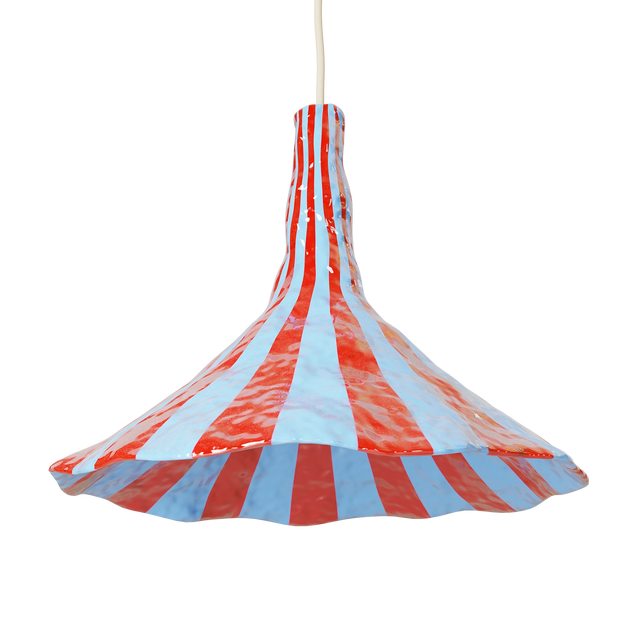 DOODLE PENDANT / LARGE / RED & LIGHT BLUE