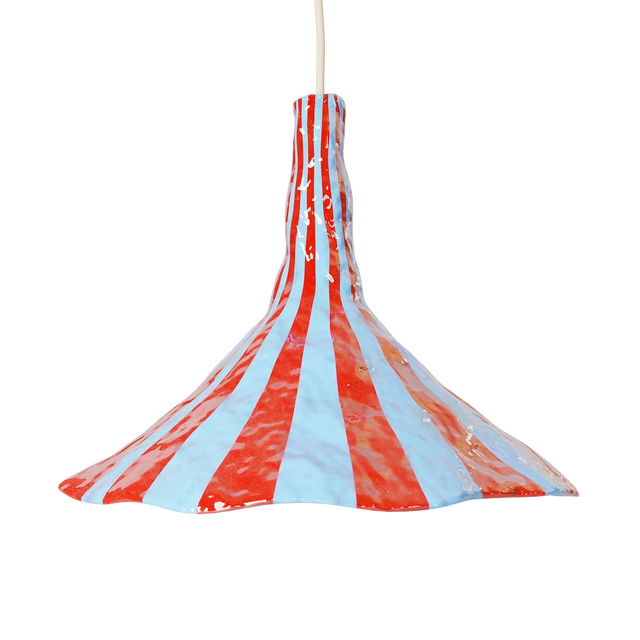 DOODLE PENDANT / LARGE / RED & LIGHT BLUE