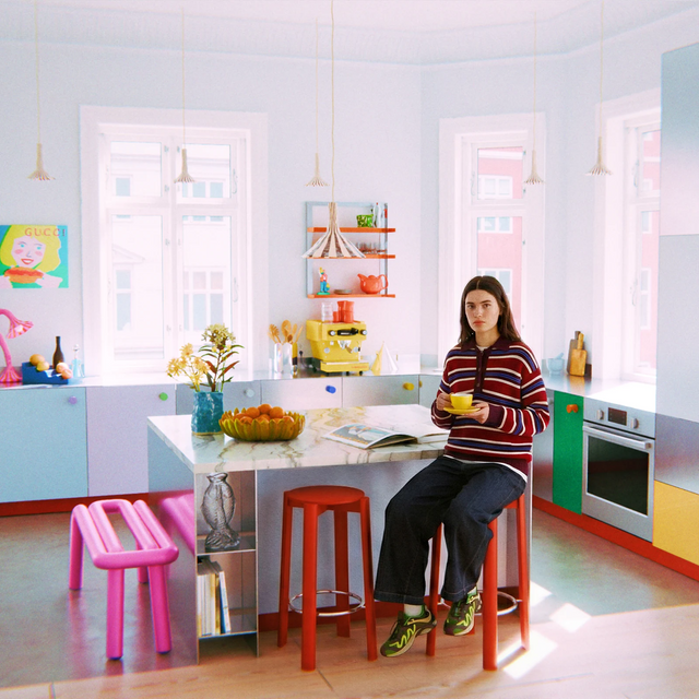 DOODLE PENDANT / SMALL / BROWN & CREAM