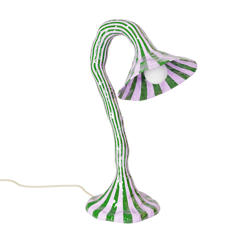 DOODLE TABLE LAMP / OLIVE GREEN & LAVENDER