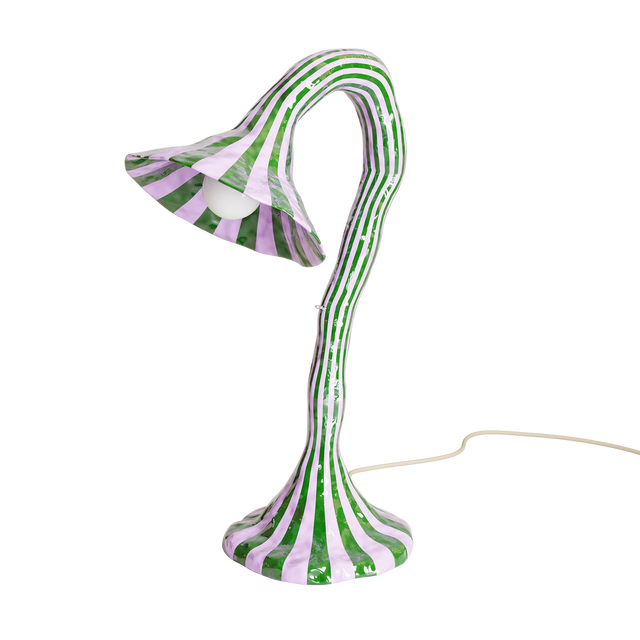 DOODLE TABLE LAMP / OLIVE GREEN & LAVENDER