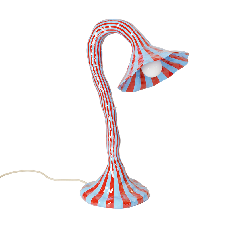 DOODLE TABLE LAMP / RED & LIGHT BLUE