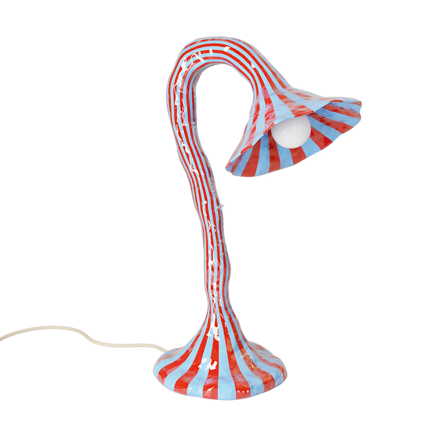 DOODLE TABLE LAMP / RED & LIGHT BLUE