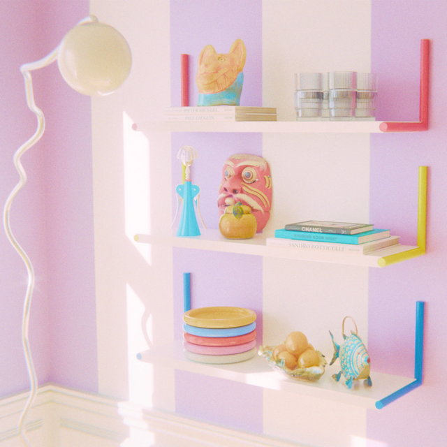 ELLE SHELF / BLUE & WHITE