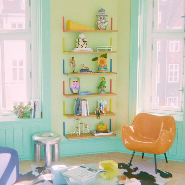 ELLE SHELF / RED & OAK