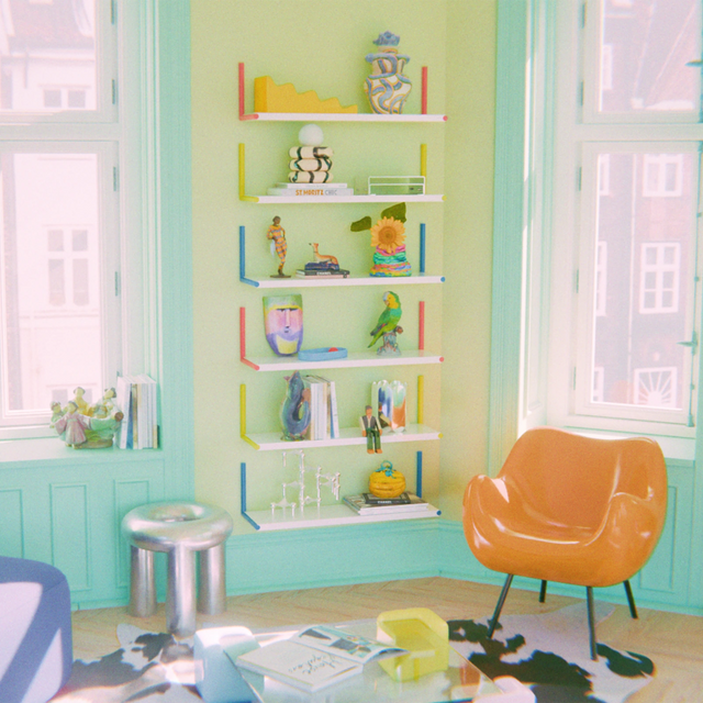 ELLE SHELF / BLUE & WHITE