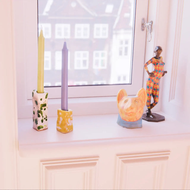 PORTACANDELE / BIANCO & VERDE