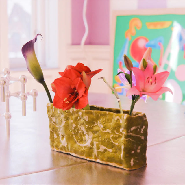 VASE / WEISS & GRÜN