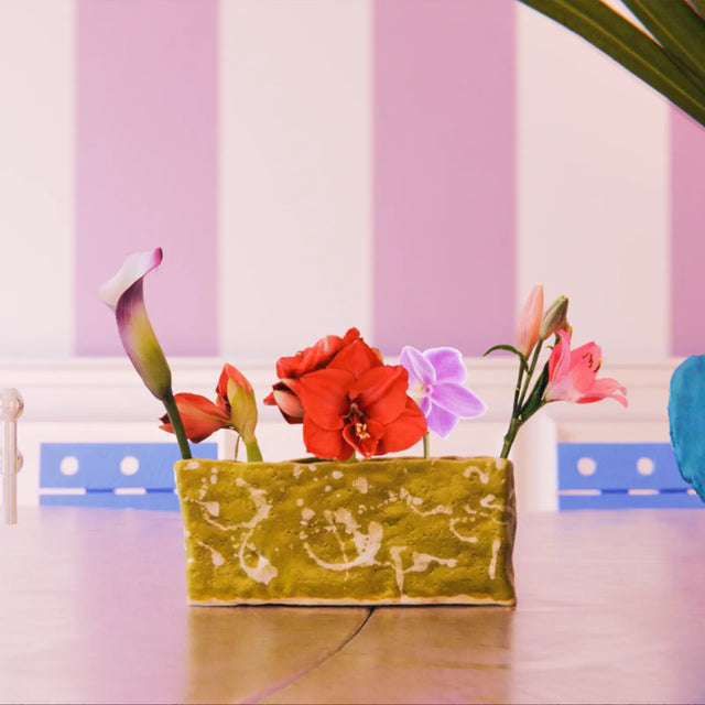 VASE / WEISS & GRÜN