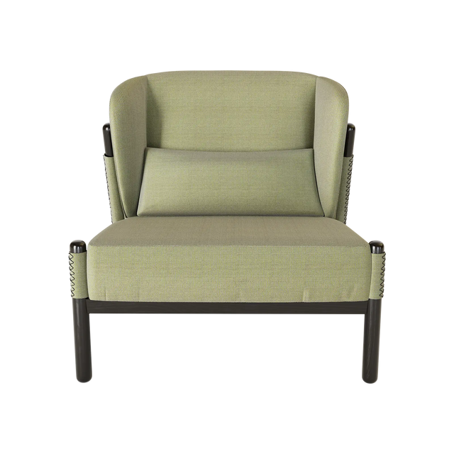FAUTEUIL LOUNGE KATANA / NOIR & VERT CLAIR