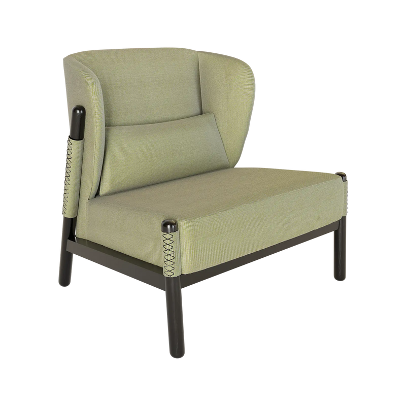 FAUTEUIL LOUNGE KATANA / NOIR & VERT CLAIR
