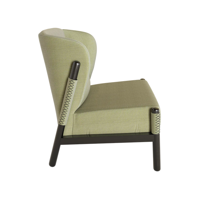 FAUTEUIL LOUNGE KATANA / NOIR & VERT CLAIR