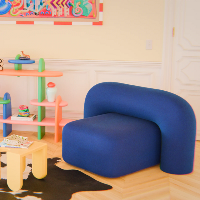 MOSS LOUNGE STOL / BLÅ