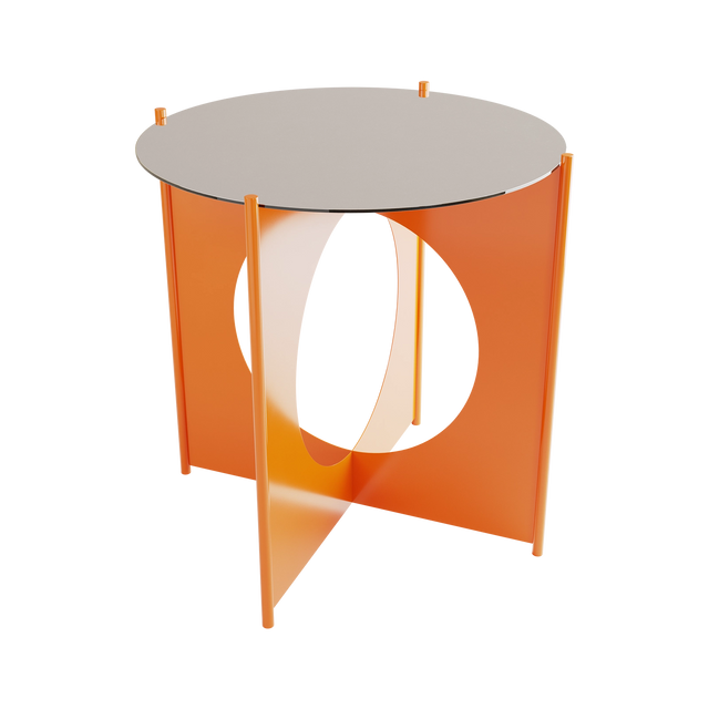 O+ TABLE / ORANGE & SILVER
