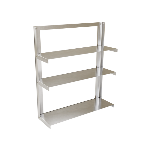 Minimalistisk vægreol i børstet aluminium fra POSSI.