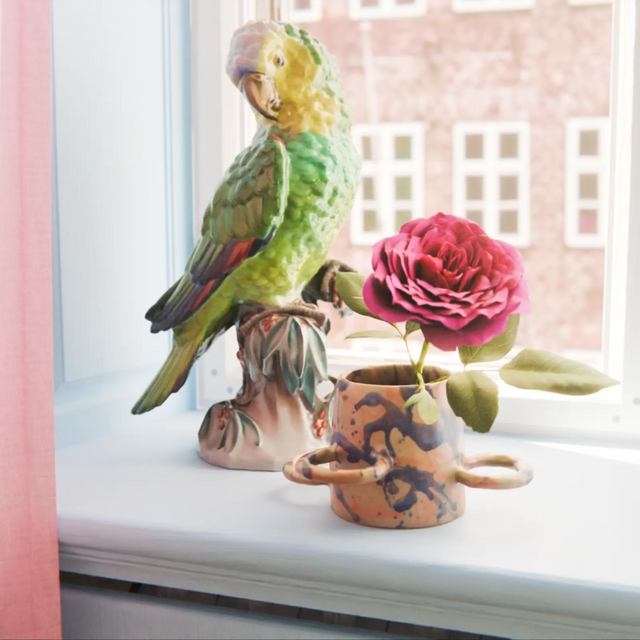 90° VASE / BLAU & ROSA