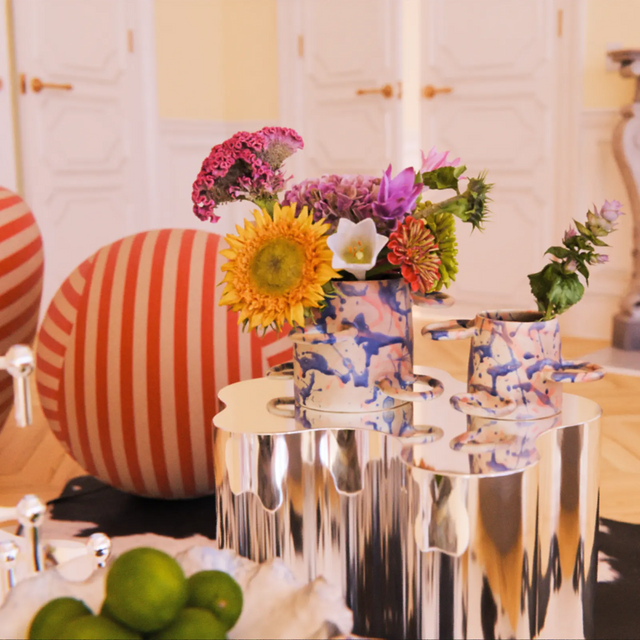 90° VASE / BLAU & ROSA