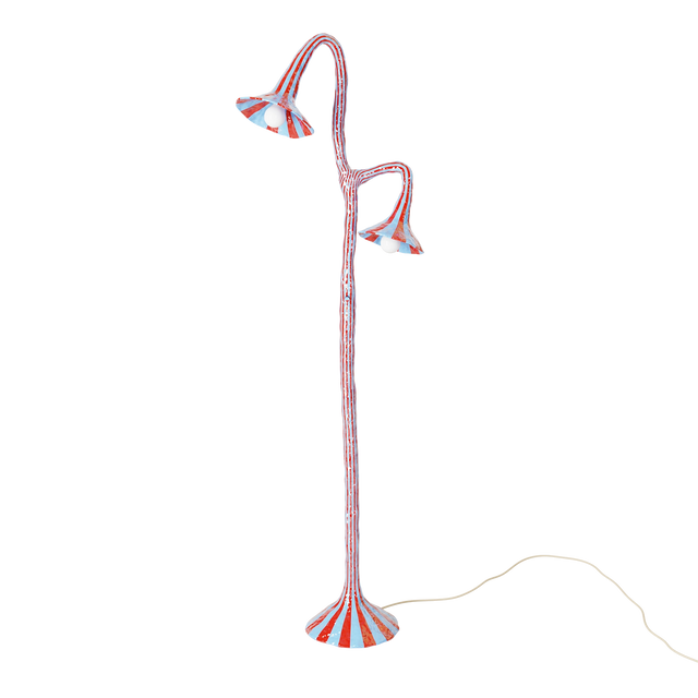 DOODLE FLOOR LAMP / RED & LIGHT BLUE