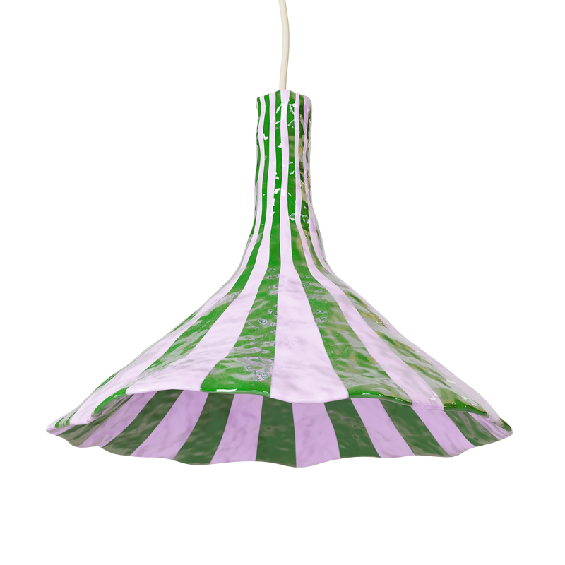 DOODLE PENDANT / LARGE / OLIVE GREEN & LAVENDER