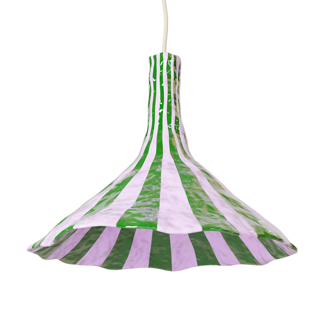 DOODLE PENDANT / LARGE / OLIVE GREEN & LAVENDER