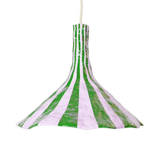 DOODLE PENDANT / LARGE / OLIVE GREEN & LAVENDER