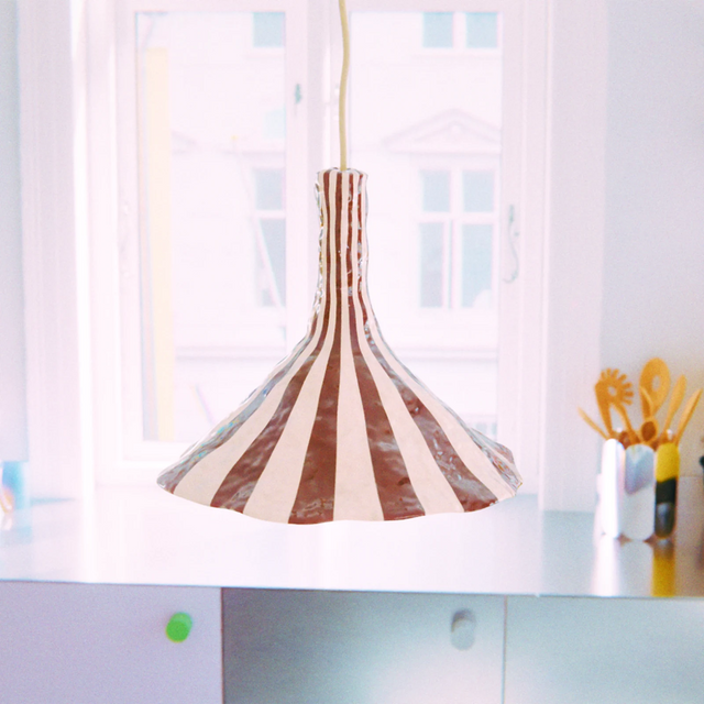 DOODLE PENDANT / LARGE / BROWN & CREAM