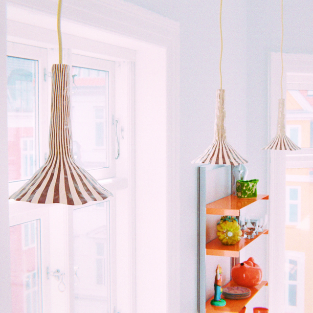 DOODLE PENDANT / SMALL / BROWN & CREAM