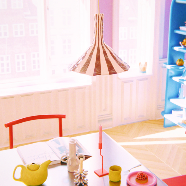 DOODLE PENDANT / LARGE / BROWN & CREAM