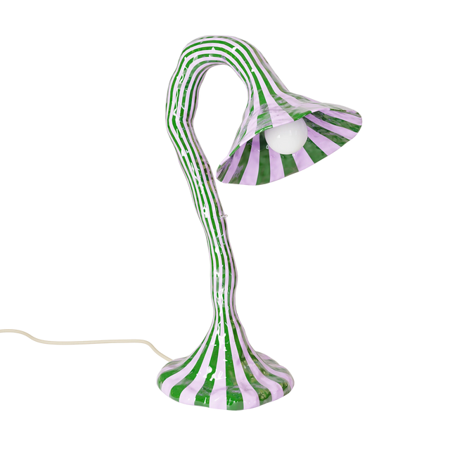 DOODLE TABLE LAMP / OLIVE GREEN & LAVENDER