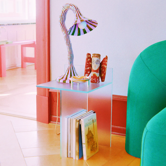 DOODLE TABLE LAMP / OLIVE GREEN & LAVENDER