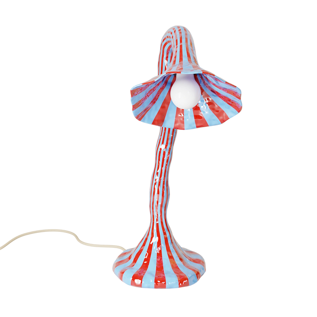 DOODLE TABLE LAMP / RED & LIGHT BLUE