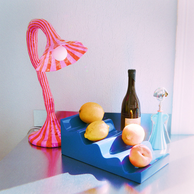 DOODLE TABLE LAMP / ORANGE & PINK