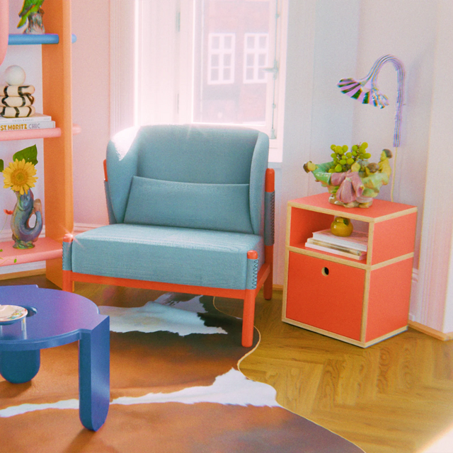 DOODLE WALL LAMP / OLIVE GREEN & LAVENDER