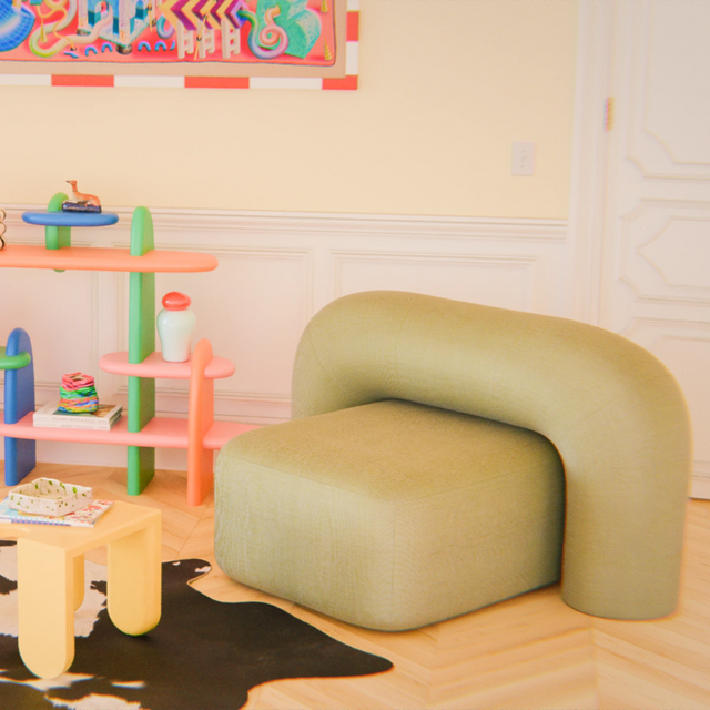 MOSS LOUNGE STOL / LYS GRØN