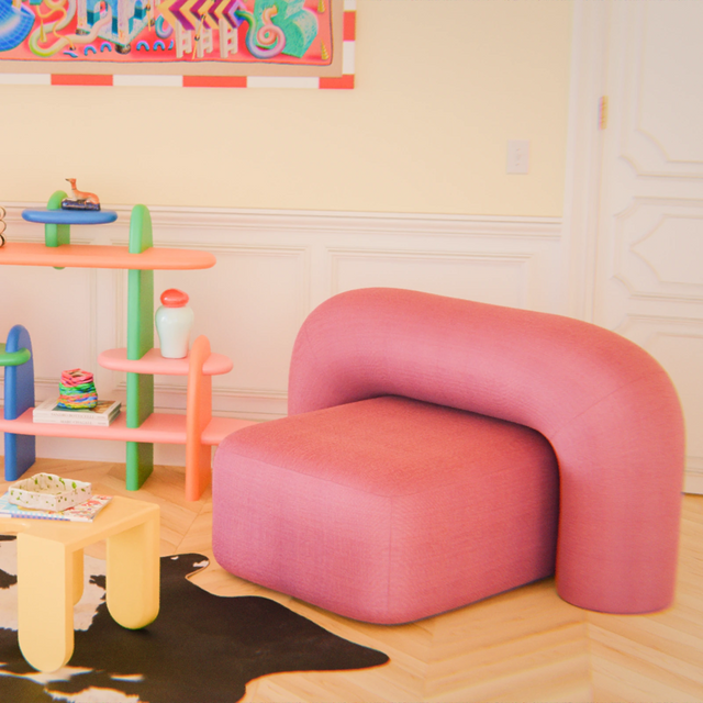 MOSS LOUNGE STOL / ROSA