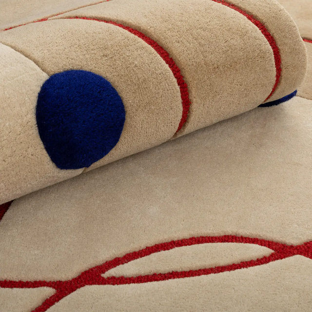 MARSEILLE / RĘCZNIE TKANY / WEŁNA / CZERWONY