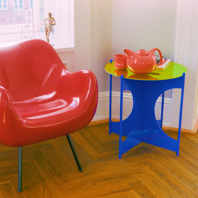 O+ TABLE / BLUE & YELLOW