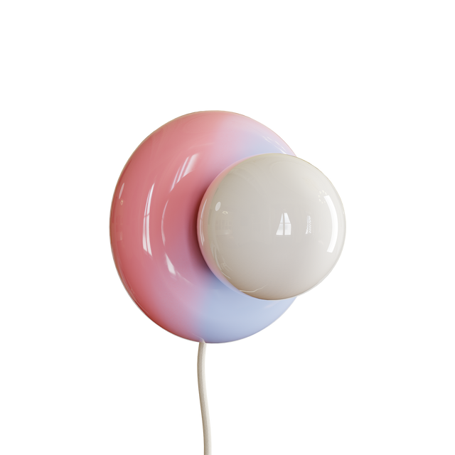 WANDLEUCHTE / HELLBLAU & PINK